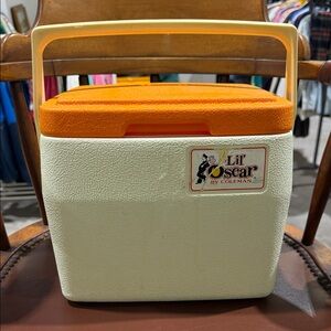Vintage Coleman Lil' Oscar Orange and Cream Portable Cooler 1980’s
